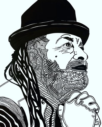 Sürportre: Rodney Saint-Éloi, 2021 (kağıt üzerine akrilik) by Benoit Erwann Boucherot