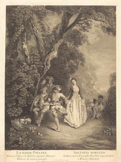 Köylü Dansı by Benoît Audran II after Antoine Watteau