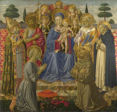 Melekler ve Azizler Arasında Taht Edilen Bakire ve Çocuk, 1460
