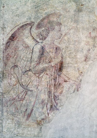 Müjde Meleği, Müjde detayı, sinopia (alt boyama) by Benozzo di Lese di Sandro Gozzoli