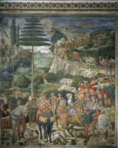 Julien de Medicis ve Konstantinopolis Patriği II. Joseph ile Magi Korteji (fresk) by Benozzo di Lese di Sandro Gozzoli