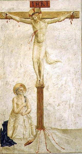 Aziz Dominic ile Çarmıha Gerilme (fresk) by Benozzo di Lese di Sandro Gozzoli