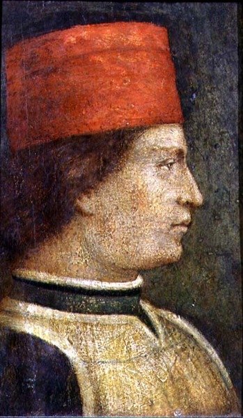 Kırmızı şapkalı bir adamın başı (panelde öfke) by Benozzo di Lese di Sandro Gozzoli