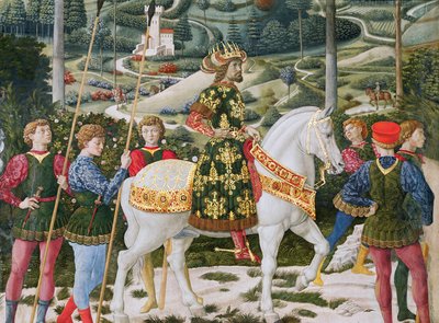 John VII Paleologus 1391-1448, Doğu Roma İmparatoru, Üç Kraldan biri olarak, şapeldeki Magi döngüsünün Yolculuğu