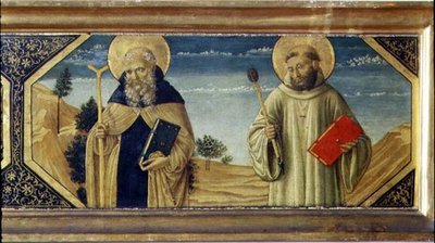 Aziz Anthony Abbot ve Aziz Benedict (panel) (78957) by Benozzo di Lese di Sandro Gozzoli