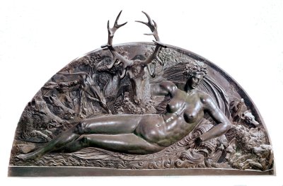 Fontainebleau perisi Bas bronz kabartması Benvenuto Cellini (1500-1571) tarafından Anet kalesinden. 1542 Loş. 409x205 cm Paris, Louvre Müzesi by Benvenuto Cellini