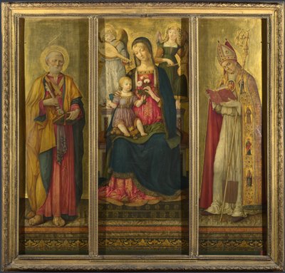 Aziz Peter ve Nicholas ile Bakire ve Çocuk, 1479 by Benvenuto di Giovanni