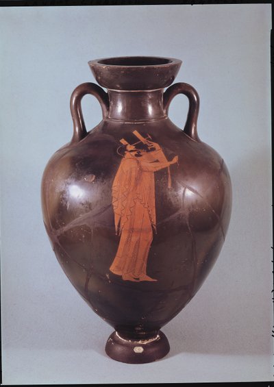 Lir çalan bir müzisyeni betimleyen tavan arası kırmızı figürlü amfora (seramik) by Berlin Painter