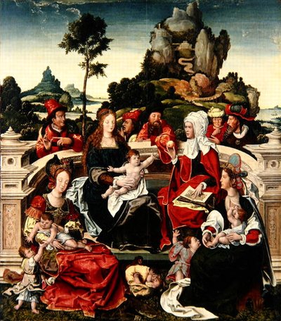 Kutsal Akrabalık (panelde yağ) by Bernaert van (circle of) Orley