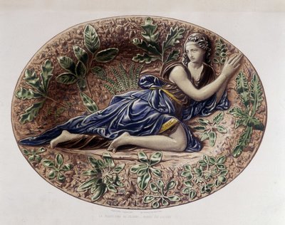 Çölde Madeleine - Seramik tabak, C. Delange ve C. Borneman, Paris tarafından “” Bernard Palissy