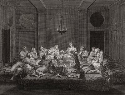 Son Akşam Yemeği'nde İsa Mesih ve havariler. (Yazdır) by Bernard (after) Picart