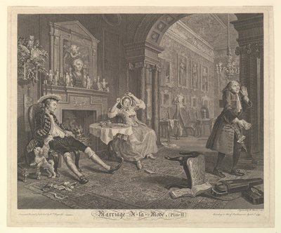 Evlilik A-la-Modu, Levha II, Nisan 1745. by Bernard Baron