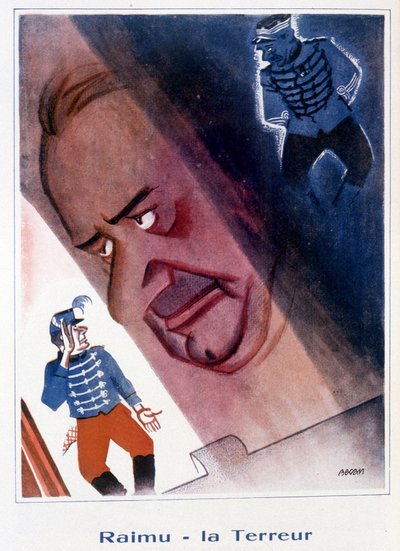 Raimu: The Terror - Bernard Becan (Bernhard Kahn) (1890-1943) tarafından 15/11/1932 tarihli “” Fantasio”””daki illüstrasyon by Bernard Becan