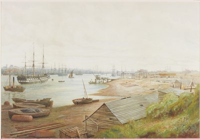 Çok sayıda damar içeren yoğun bir nehir manzarası (kalem, suluboya ve kağıt üzerine gövde rengi) by Bernard Benedict Hemy