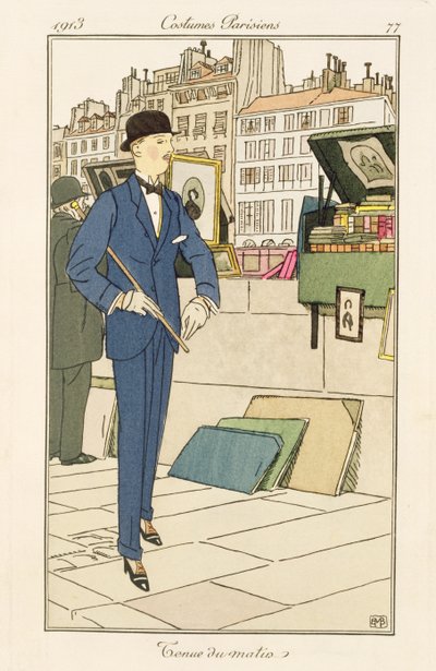'Paris Kostümleri'nden sabah kıyafeti by Bernard Boutet de Monvel