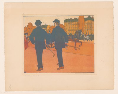 Melon şapkalı iki yürüyen adam Les Marcheurs by Bernard Boutet de Monvel