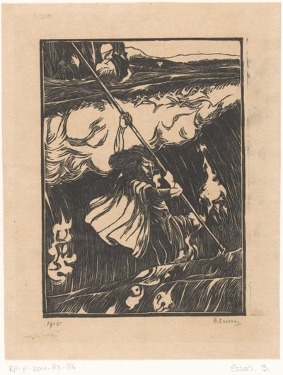 Cuchulainn sörfle savaşıyor by Bernard Essers (signed by artist)