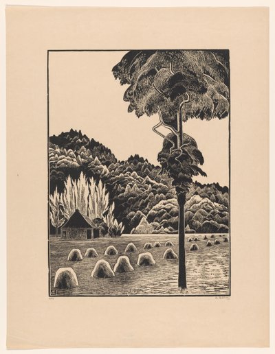 Saman yığınları ile kumul manzara by Bernard Essers (signed by artist)
