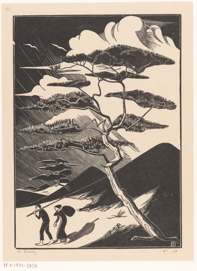 İki figürlü kumul tavası by Bernard Essers (signed by artist)
