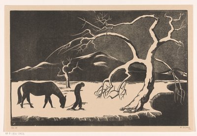 Karda atlı adam by Bernard Essers (signed by artist)
