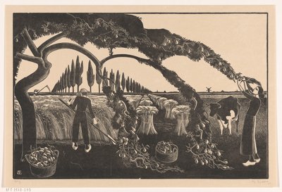 erkek ve kadın hasat by Bernard Essers (signed by artist)