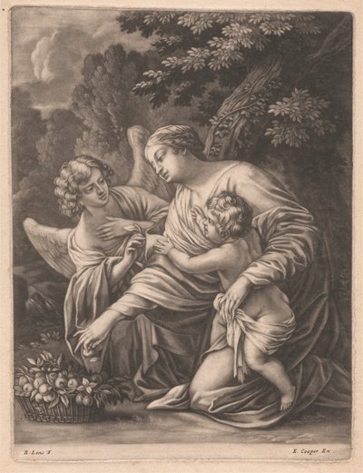 Madonna, Çocuk ve Melek by Bernard Lens