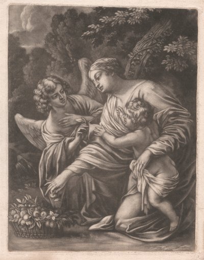 Madonna, Çocuk ve Melek by Bernard Lens
