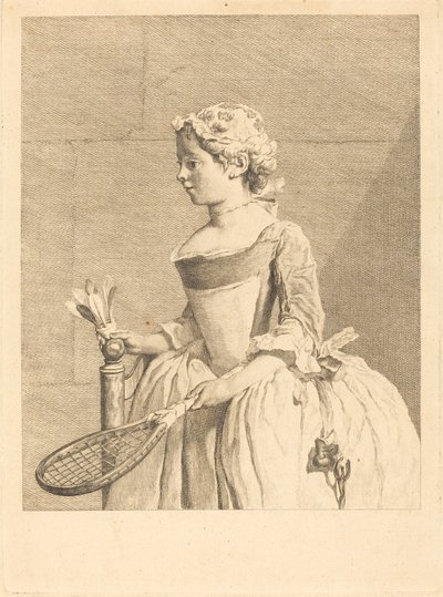 Direksiyon başındaki genç kız (Raguetli genç kız) by Bernard Lépicié after Jean Siméon Chardin