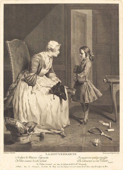 mürebbiye by Bernard Lépicié after Jean Siméon Chardin