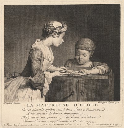 okul öğretmeni by Bernard Lépicié after Jean Siméon Chardin