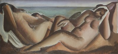 Yıkananlar Dinleniyor, c.1936 (tuval üzerine yağlı boya) by Bernard Meninsky