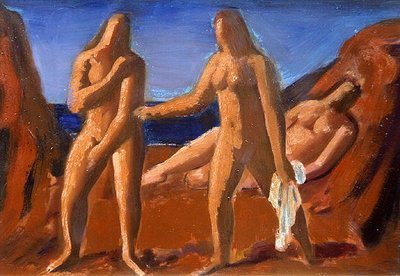 Yıkananlar Grubu (gemide yağ) by Bernard Meninsky