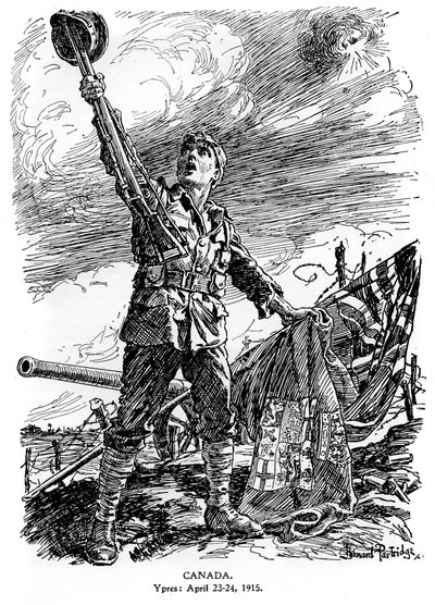 Kanada, Ypres, 23-24 Nisan 1915, 1920 by Bernard Partridge