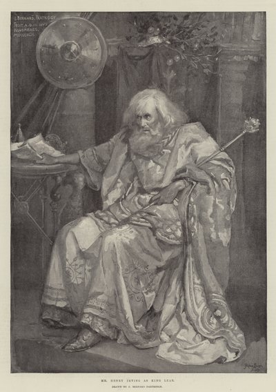Bay Henry Irving Kral Lear olarak by Bernard Partridge