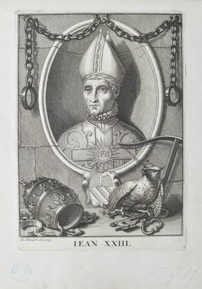 Antipop John XXIII Baldassare Cossa, 1713. by Bernard Picart