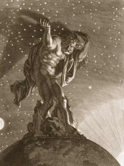 Atlas Gökleri Omuzlarında Destekliyor, 1731 by Bernard Picart