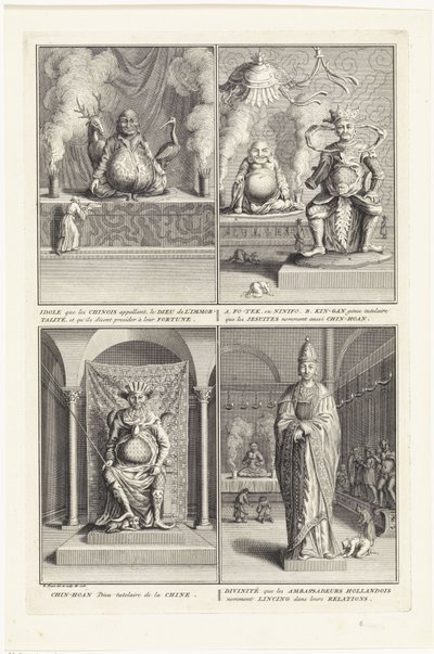 Dört Çin tanrısı, 1728 by Bernard Picart