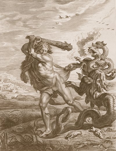 Hercules Fights the Lernian Hydra, 1731  by Bernard Picart
