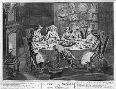 Yahudilik: Yahudi Portekiz toplumunda Pesah Bayramı (veya Pesah) Bernard Picart (1723-1743) 1819 Özel koleksiyon by Bernard Picart
