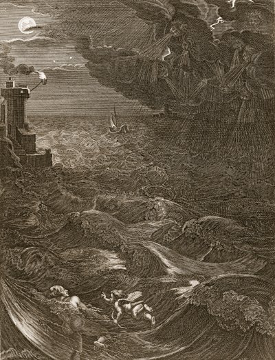 Leander, Kahraman Metresi ile Tanışmak için Hellespont