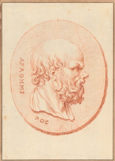 Mitolojik ve klasik konulara sahip altı kamera hücresinden biri (kağıt üzerine kırmızı tebeşir) by Bernard Picart