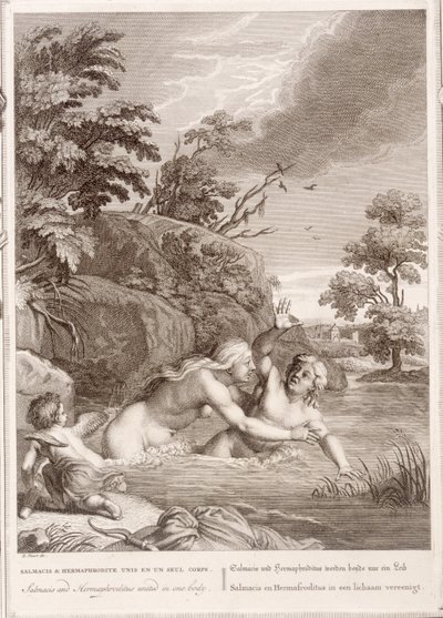 Salmacis ve Hemafrodit Bir Vücutta Birleşik, 1731 by Bernard Picart