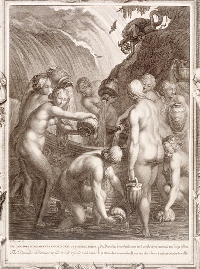 Danaidler, Delik Kapları Suyla Doldurmaya Mahkûm Edildi, 1730 by Bernard Picart