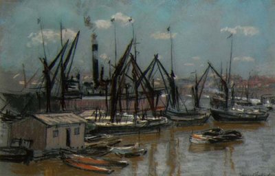 Liman Sahnesi (kağıt üzerinde pastel) by Bernard Sickert