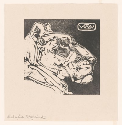 Bir dişi aslan başkanı Lioness (orijinal başlık) by Bernard Willem Wierink (signed by artist)