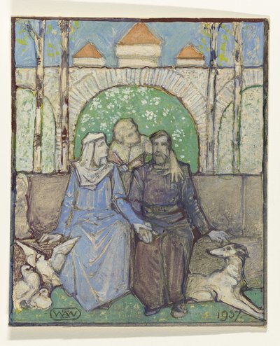 oturan çift by Bernard Willem Wierink (signed by artist)
