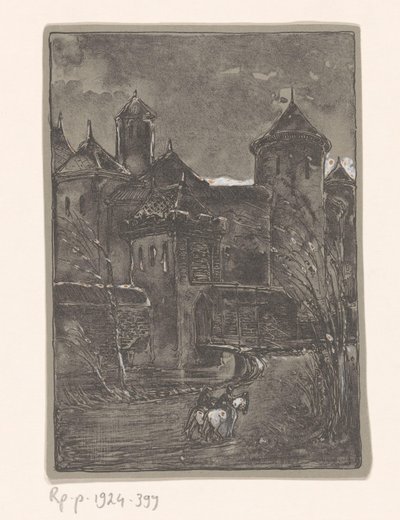 İki atlı ile kale by Bernard Willem Wierink