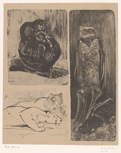 Vazo, dişi aslanlar ve akbaba by Bernard Willem Wierink
