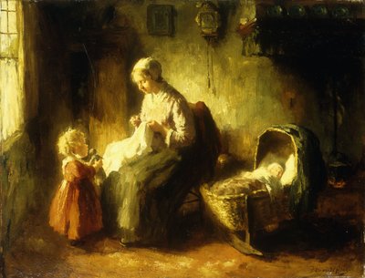 Annenin Küçük Yardımcısı (tuval üzerine yağlı boya) by Bernard de Hoog