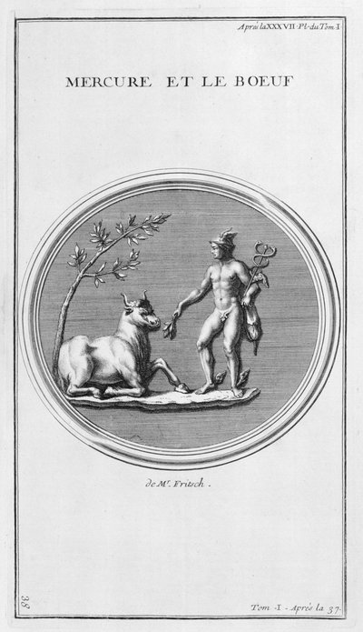 Merkür ve Öküz, 1757 by Bernard de Montfaucon
